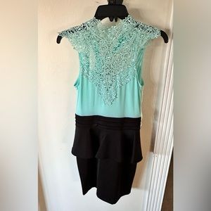Party  medium dress- beautiful mint green and black